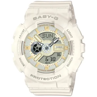 【CASIO 卡西歐】BABY-G 白巧克力時尚雙顯腕錶 母親節 禮物(BA-110XSW-7A/速)