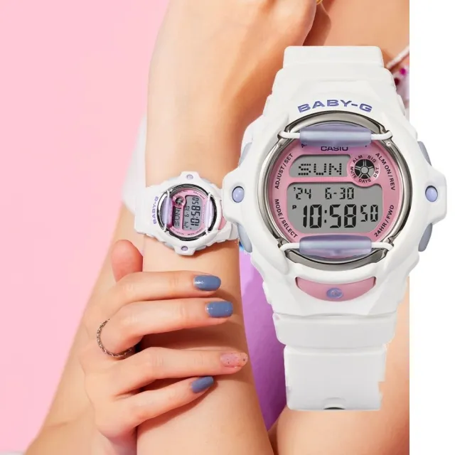 CASIO 卡西歐】BABY-G 活力多彩夏日海灘200米防水休閒數位-白(BG-169PB