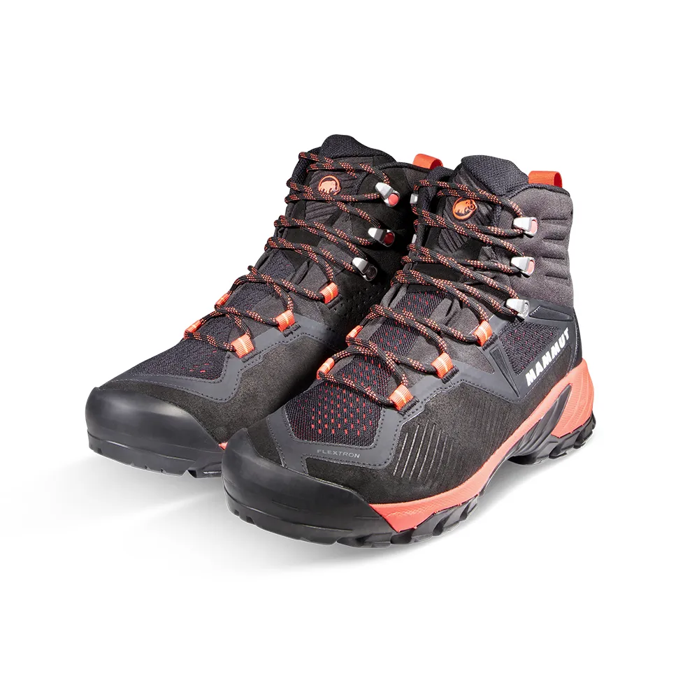 【Mammut 長毛象】Sapuen High GTX W 高筒登山健行鞋 女款 黑/櫻花鮭粉 #3030-04251