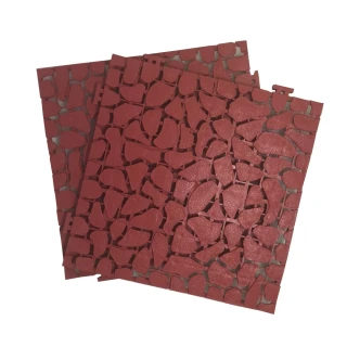 【特力屋】石紋組合地墊 浴室地墊 30x30cm 4入紅色