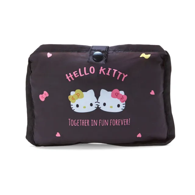 【SANRIO 三麗鷗】可摺疊環保購物袋 M HELLO KITTY LOGO