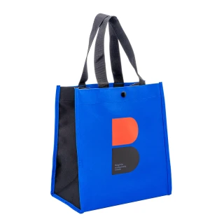 【BAGMIO】B LOGO 手提袋(藍黑)