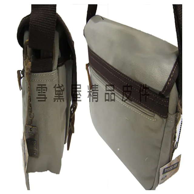 【SNOW.bagshop】雙11 真皮 肩側包超中容量主袋+外袋共三層經典100%純棉加強防水帆布(真皮包包 