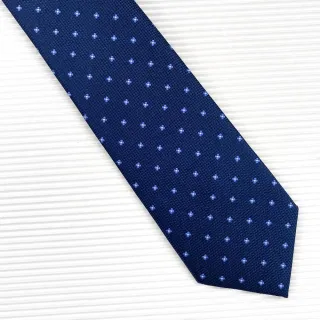 【vivi 領帶家族】流行窄版7cm領帶。手打、拉鍊可選(011904藍花)