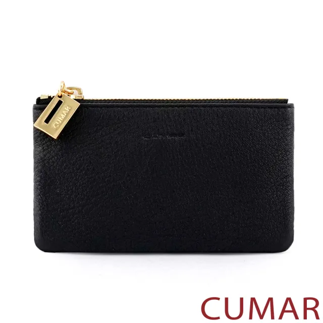 【CUMAR】牛皮鑰匙扣環零錢包(黑色)