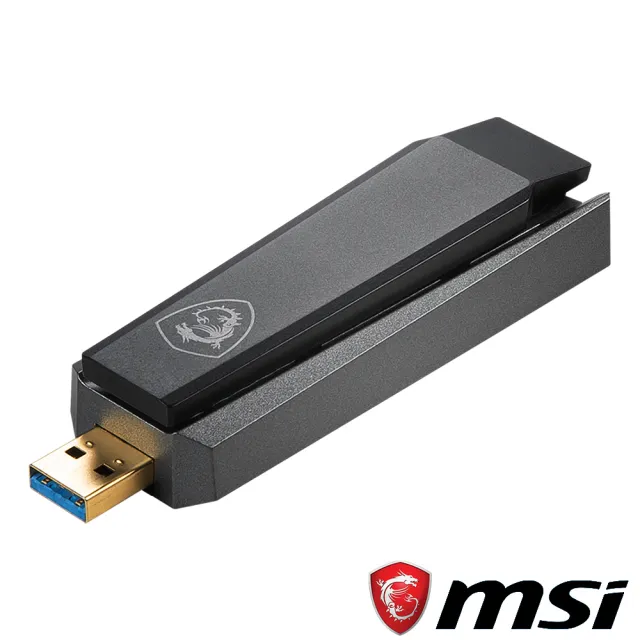 【MSI 微星】WiFi 6 雙頻 AX1800 USB 無線網路卡 (GUAX18)