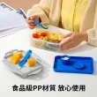 【Dagebeno荷生活】食品級PP材質可微波加熱密封防漏保鮮盒分隔分層附餐具便當盒(雙層款950ml二入)