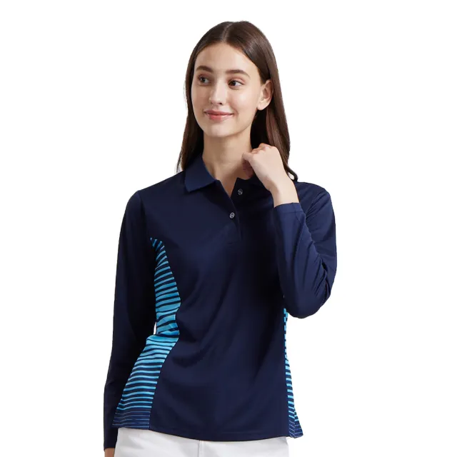 【PAUL SAILING】休閒運動吸濕排汗長袖POLO衫女(吸濕排汗)