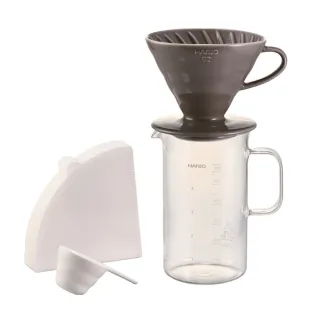 【HARIO】V60石墨灰咖啡量杯套組 1~4人份 600ml(BVD-3012-GR)