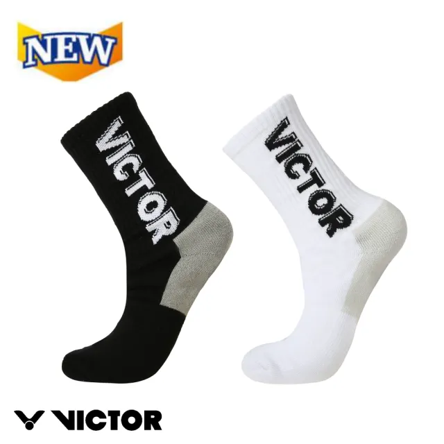 【VICTOR 勝利體育】運動中性襪 高筒、無止滑(C-5097 A/C 白/黑)