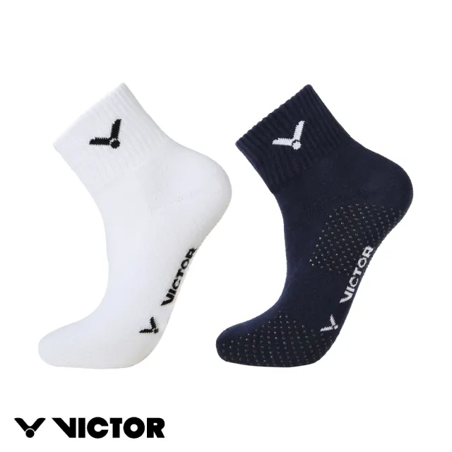 【VICTOR 勝利體育】運動LOGO童襪 低筒、止滑(C-5112 A/F 白/深藍)