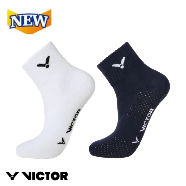 【VICTOR 勝利體育】運動LOGO童襪 低筒、止滑(C-5112 A/F 白/深藍)