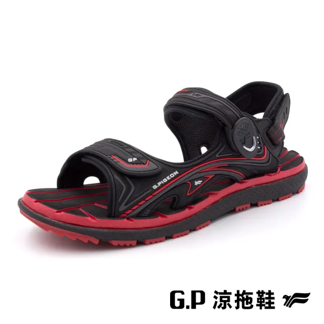 【G.P】中性經典舒適磁扣兩用涼拖鞋G3888-黑紅色(SIZE:36-43 共三色)