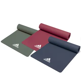 【adidas 愛迪達】Yoga 輕量波紋瑜珈墊-8mm(三色可選)