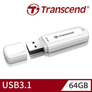 【Transcend 創見】JetFlash730 USB3.1 64GB 隨身碟-典雅白(TS64GJF730)