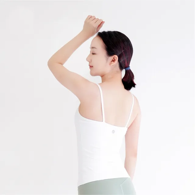 【Mukasa 慕卡莎】LISSOM 細肩U領背心上衣 - 雪花白 - MUK-22003(瑜珈背心、Bra背心、瑜珈服)