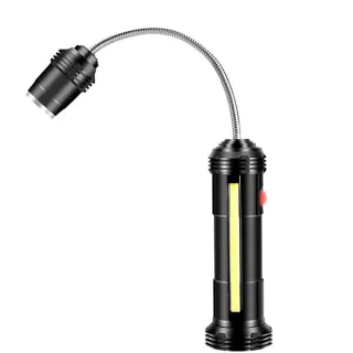 【威富登】L2+COB 蛇管工作燈 彎管燈 底部磁鐵 磁吸式手電筒 磁鐵工作燈 手電筒(磁鐵)