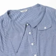【OUWEY 歐薇】率性不規則領片落肩條紋襯衫上衣(藍色；S-L；3231431501)