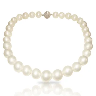 【小樂珠寶】巨大碩大顆粒近20mm整串無限大顆珠南洋深海貝珍珠項鍊(貝珠超大顆整串大顆少見)