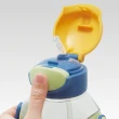 【小禮堂】恐龍 兒童彈蓋吸管透明止滑胖胖水壺 530ml - 綠集合款(平輸品)