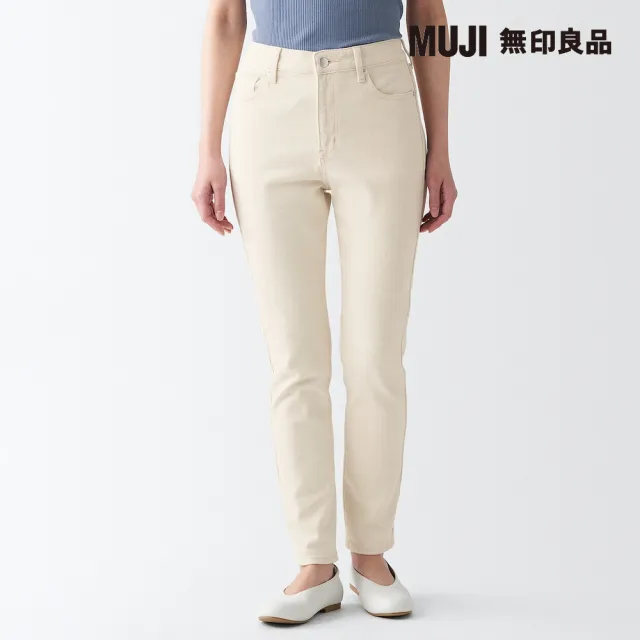 【MUJI 無印良品】女有機棉混彈性丹寧合身褲(原色)