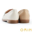 【ORIN】造型馬銜釦真皮平底樂福鞋(淺棕)