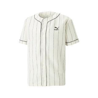 【PUMA】短袖 TEAM Baseball Jersey 男女款 白 襯衫 棒球風 Julia吳卓源 著用款(62249165)