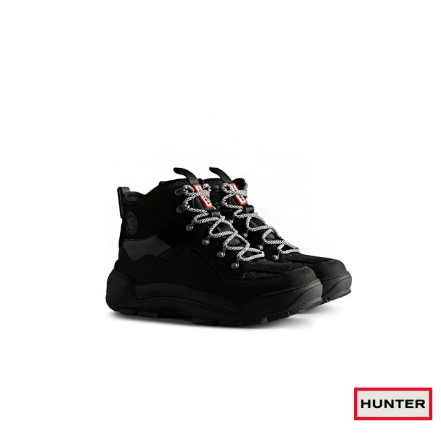 【HUNTER】男鞋-URBAN EXPLORER綁帶踝靴(黑色)