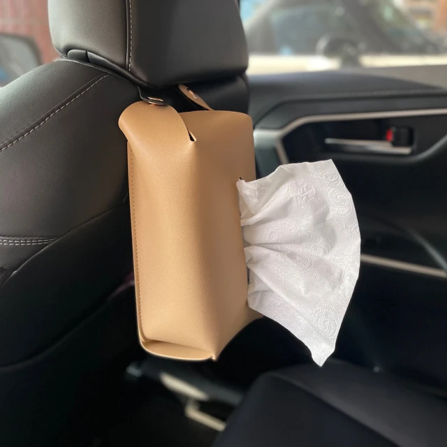 【MEHOME美好家】汽車用吊掛式面紙盒套/衛生紙袋(皮革材質)