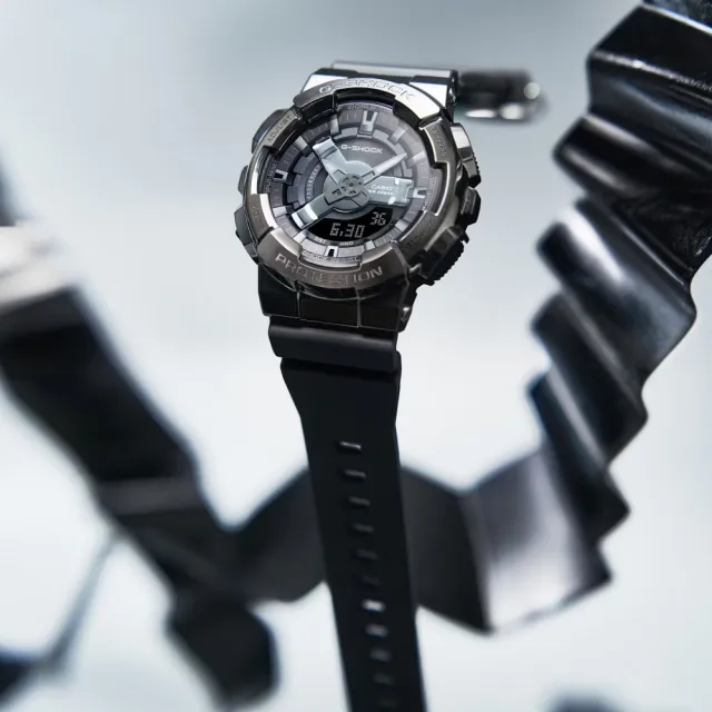 【CASIO 卡西歐】G-SHOCK WOMEN 時尚金屬外殼 雙顯腕錶 禮物推薦 畢業禮物(GM-S110B-8A)