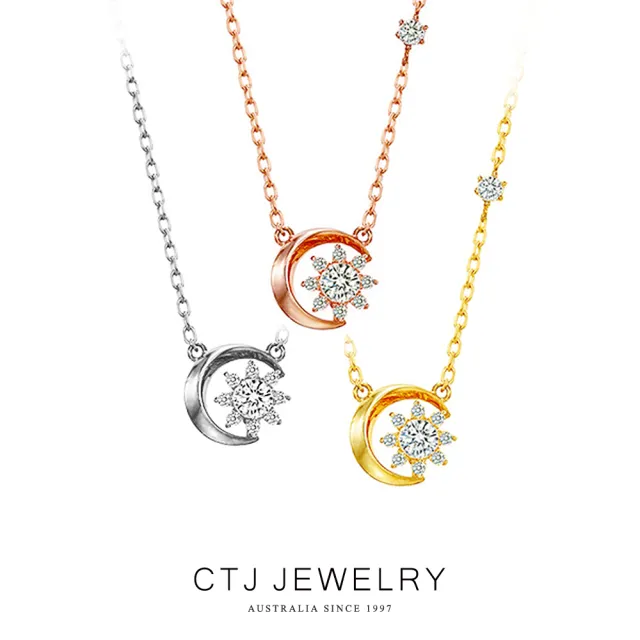 【CTJ】年貨節!10分 F/VVS 18K金 月影天然鑽 鑽石項鍊(鑽石閃耀時刻 只為摯愛的妳)