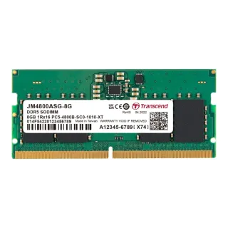 【Transcend 創見】JetRam DDR5 4800 8GB 筆記型記憶體(JM4800ASG-8G)