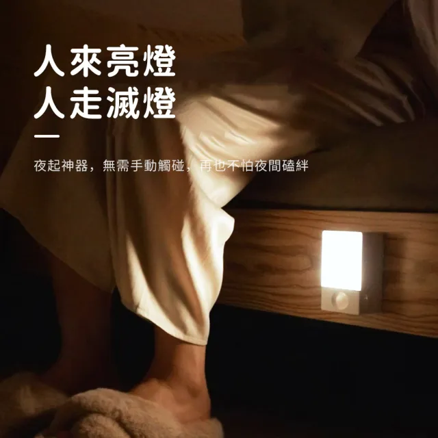 【OMG】雙11 智能感應LED充電式小夜燈 床頭燈/走廊燈/緊急照明(免安裝/可掛可移動)