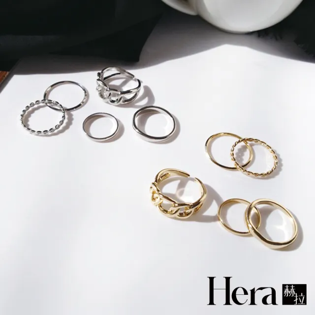 【HERA 赫拉】五件套個性戒指 H112020703(飾品)