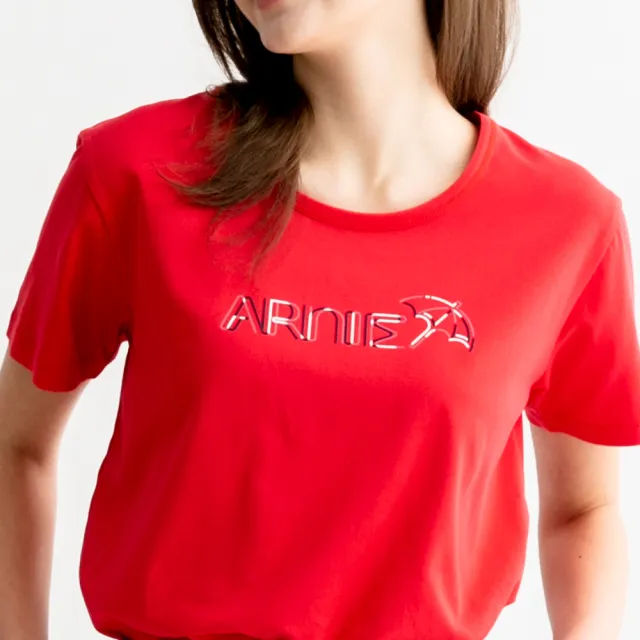 【Arnold Palmer 雨傘】女裝-彈性棉ARINE科技線條感T-Shirt(紅色)