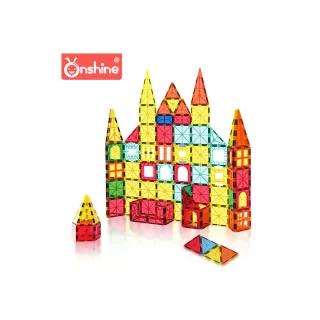 【Onshine】兒童彩窗益智磁力片-108片組(益智 STEAM 空間邏輯 積木 堆疊)