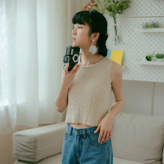 【OB 嚴選】立體紋理針織無袖圓領背心 《FA2773》