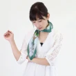 【BANNIES】法式蠶絲方巾｜克洛伊之語-綠(親膚 蠶絲 領巾 絲巾)