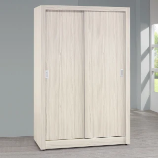 【顛覆設計】歐內加白梣木色4x7尺推門衣櫥