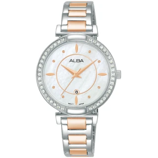 【ALBA】珍珠貝晶鑽女錶(VJ22-X389KS/AH7BE9X1)