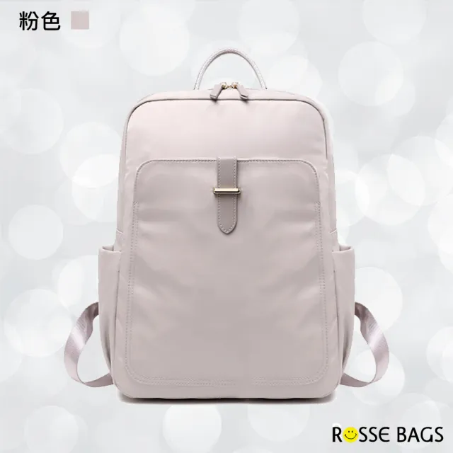 【Rosse Bags】時尚素雅防水尼龍電腦包(現+預 黑色／米色／粉色)