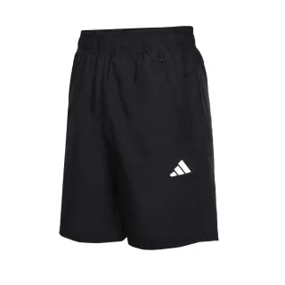 【adidas 愛迪達】男運動短褲-五分褲 平織 慢跑 吸濕排汗 愛迪達 黑白(IC6976)