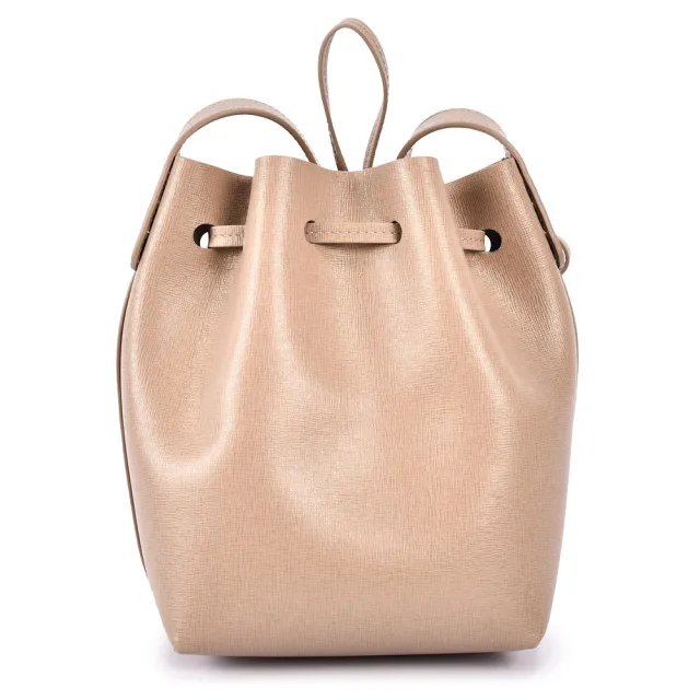 【MANSUR GAVRIEL】防刮皮革斜背MINI MINI水桶包(卡其色)