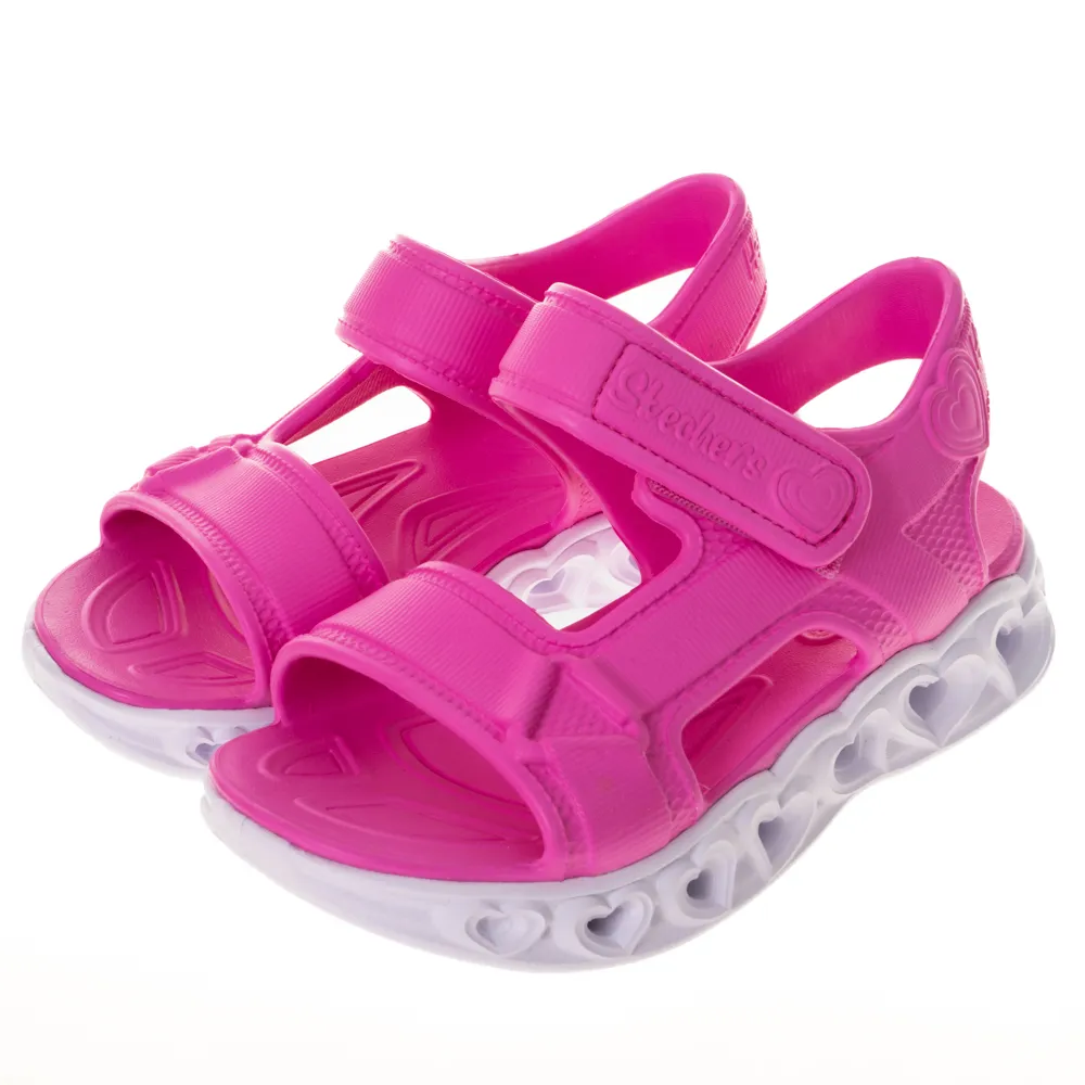 【SKECHERS】女童 涼鞋 拖鞋系列 愛心閃燈涼鞋 HEART LIGHTS SANDALS(308045LPNK)