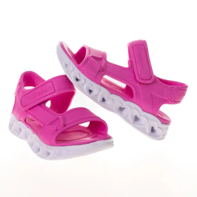 【SKECHERS】女童 涼鞋 拖鞋系列 愛心閃燈涼鞋 HEART LIGHTS SANDALS(308045LPNK)