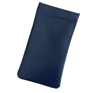 【Continuita 康緹尼】雙11 真皮 頭層牛皮墨鏡女孩眼鏡包(真皮包包 眼鏡包 藍色)