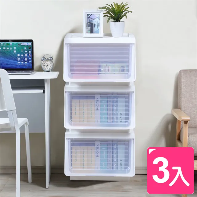 【KEYWAY 聯府】面寬45cm-Line450直取式整理箱46L-3入(前掀式 玩具收納置物箱 換季收納LN450)