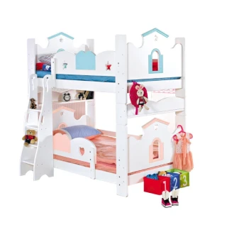 【WAKUHOME 瓦酷家具】兒童雙層床-夢幻城堡虹(上下舖 兒童床 雙人床 床架)
