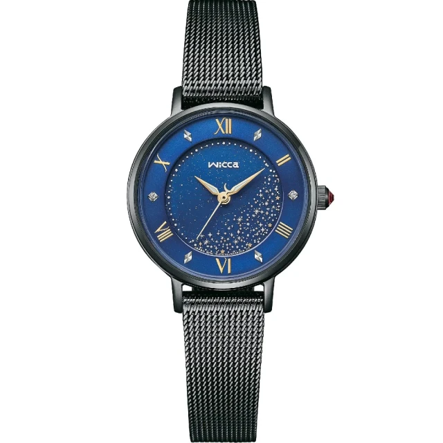 【CITIZEN 星辰】CITIZEN星辰錶 NEW WICCA系列 少女系列 太陽能腕錶/星空藍面 28mm(KP3-449-71)