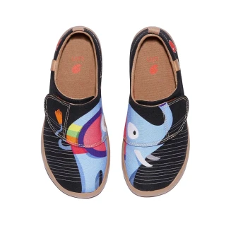 【uin】西班牙原創設計 童鞋 藍色大象彩繪休閒鞋K1010051(彩繪)